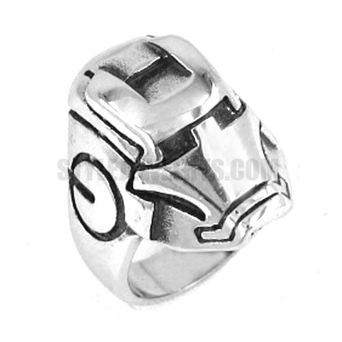 Stainless steel jewelry ring Iron Man helmet ring SWR0131 - Click Image to Close